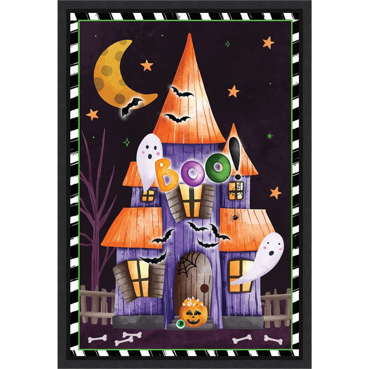 Haunted House by Art Nd Framed Canvas Wall Art